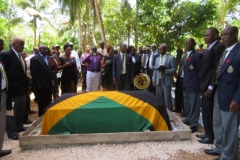 Member and family stood by the flag draped casket for final commendation for the late-Angilo-James